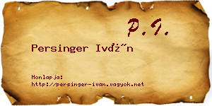 Persinger Iván névjegykártya